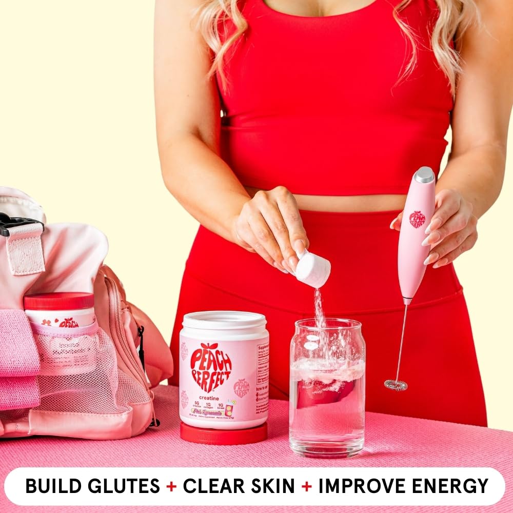 Peach Perfect Creatine Blend for Women – Micronized Creatine Monohydrate with BCAA & Collagen for Glute Strength Support – Pink Lemonade – 30 Servings - FENGGESTORE20