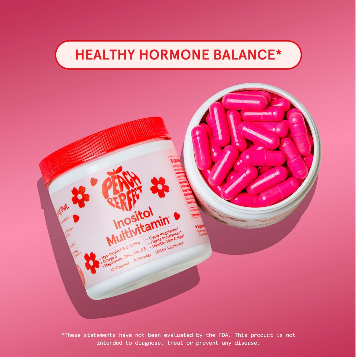 Peach Perfect Inositol Multivitamin – Myo-Inositol & D-Chiro 40:1 Blend, Omega-3, Vitamin D3, Magnesium, Zinc – Supports Women’s Health - FENGGESTORE20