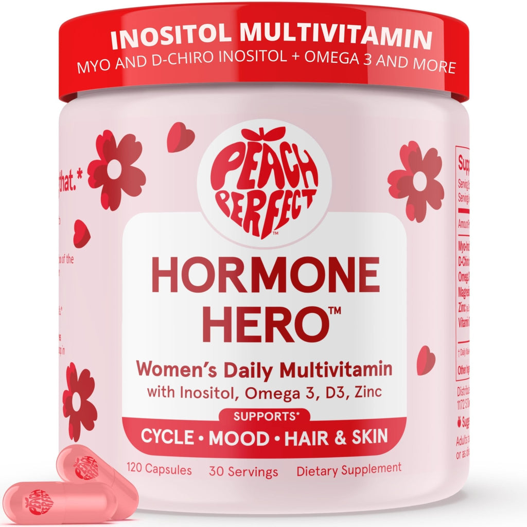 Peach Perfect Inositol Multivitamin – Myo-Inositol & D-Chiro 40:1 Blend, Omega-3, Vitamin D3, Magnesium, Zinc – Supports Women’s Health - FENGGESTORE20