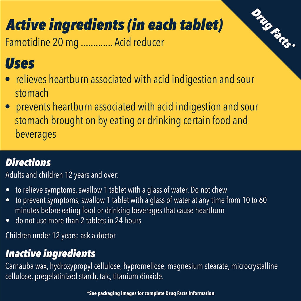 Pepcid AC Maximum Strength Heartburn Relief Tablets, OTC Medicine Prevents & Relieves Heartburn & Acid Reflux Due to Acid Indigestion, 20mg Famotidine Acid Reducer, Fast-Acting, 25 ct - FENGGESTORE20