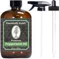 Peppermint Essential Oil 4 oz. with Huge Glass Bottle, Glass Dropper, and Sprayer. Detailed User's Guide E-Book - FENGGESTORE20