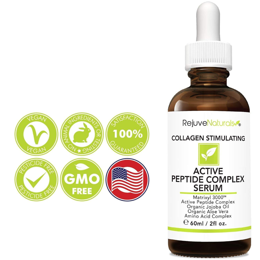 Peptide Complex Serum with Matrixyl 3000 (2 oz, Double-Sized) Minimizes Look of Fine Lines & Deep Wrinkles, Crow's Feet, Crepey Skin. Lightweight Anti Aging Moisturizer for Face & Neck - FENGGESTORE20