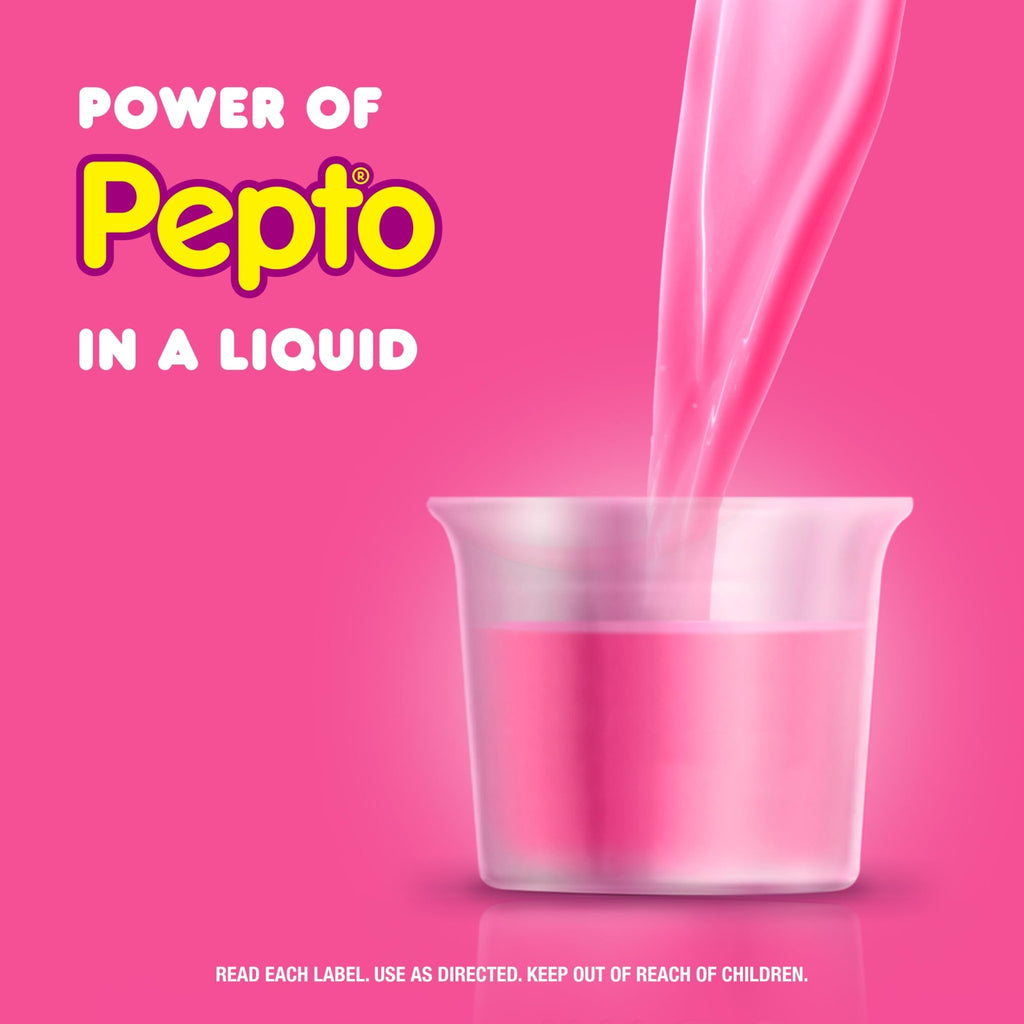 Pepto Bismol Liquid, Upset Stomach Relief, Nausea Relief, Heartburn Relief, Indigestion Relief, Anti Diarrhea Medication for Adults - 5 Symptom Fast Relief, 2x12 oz - FENGGESTORE20