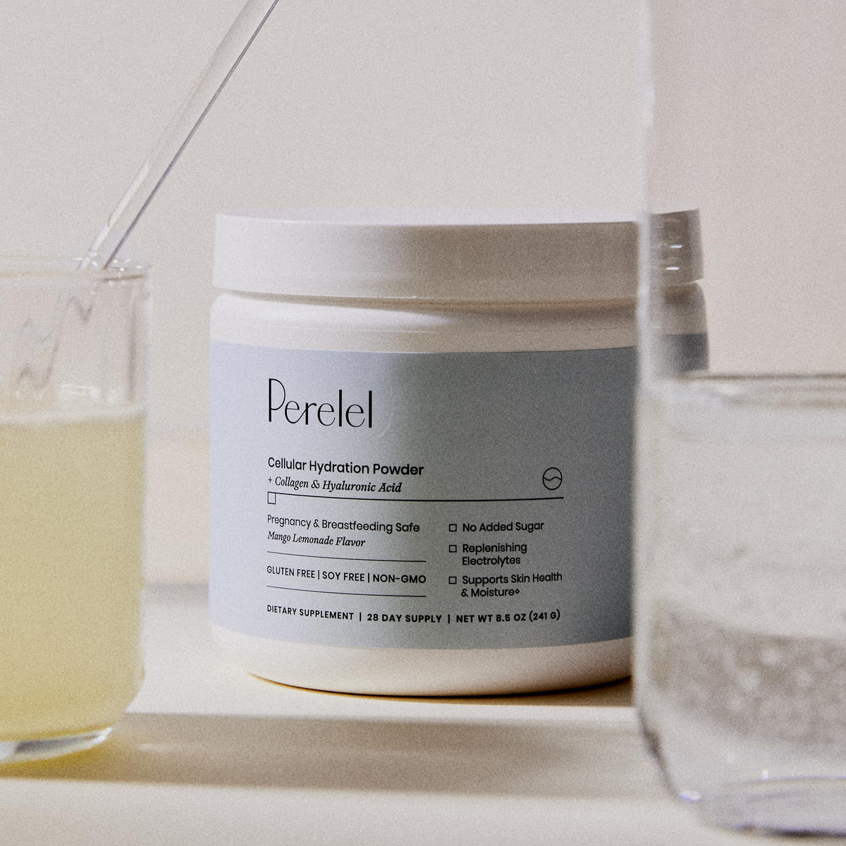 Perelel Hydration Powder, Electrolyte Supplement with Collagen & Hyaluronic Acid, Mango Lemonade Flavor, Soy & Gluten Free, Non GMO, No Added Sugar, 28 Servings - FENGGESTORE20