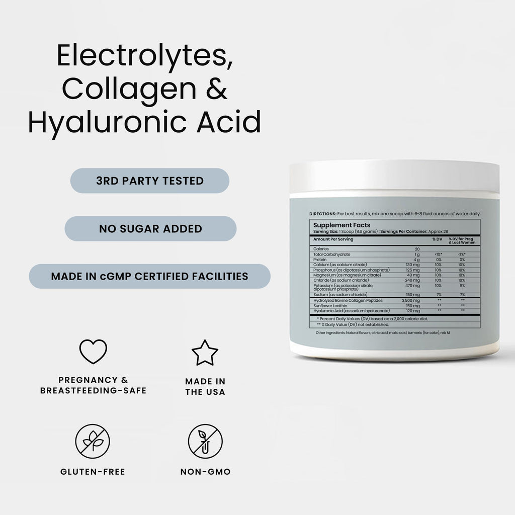 Perelel Hydration Powder, Electrolyte Supplement with Collagen & Hyaluronic Acid, Mango Lemonade Flavor, Soy & Gluten Free, Non GMO, No Added Sugar, 28 Servings - FENGGESTORE20