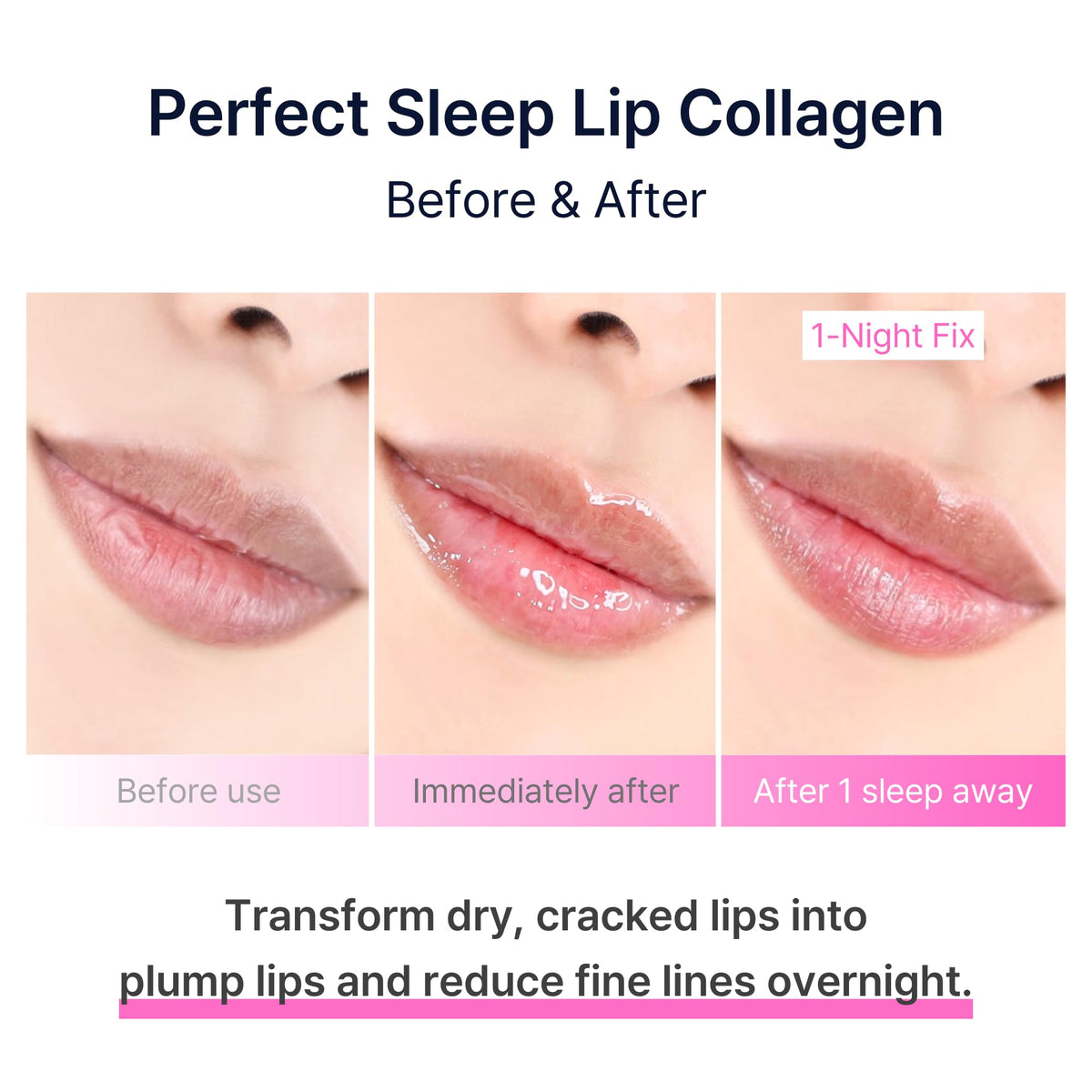 Perfect Sleep Lip Collagen 0.50fl.oz, Intensive Collagen Lip Sleeping Mask Infused with Peptides, Rice Protein & Willow Bark Extract - FENGGESTORE20