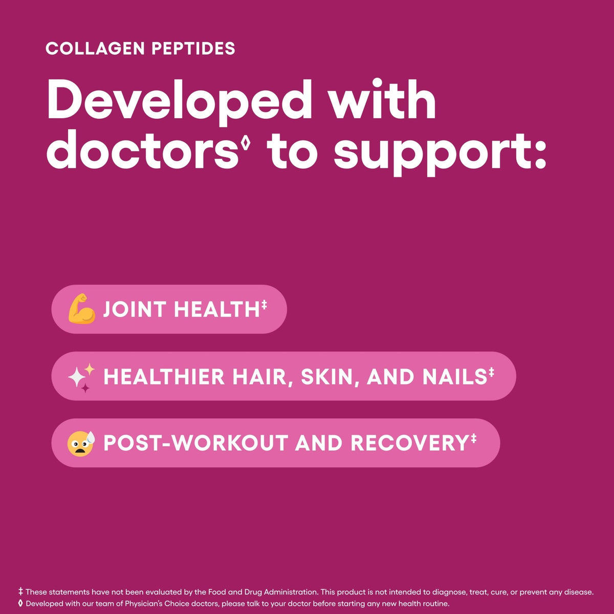 Physician's CHOICE Collagen Peptides - Hydrolyzed Protein Powder for Hair, Skin, Joints - Grass Fed, Non-GMO - FENGGESTORE20