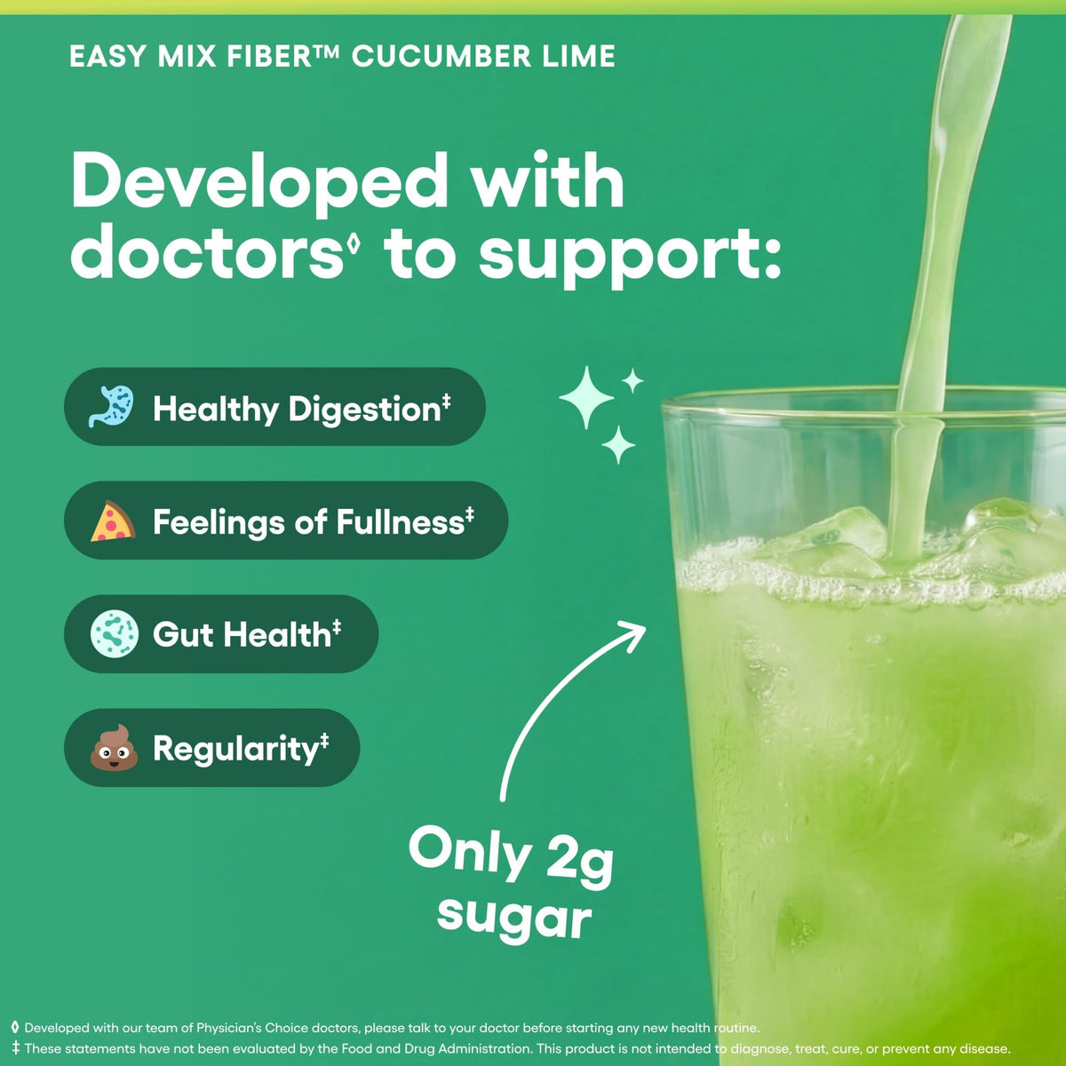 Physician's CHOICE Easy Mix Fiber for Digestive Health & Regularity - No Grit - Daily Prebiotic Soluble Fiber Powder Supplement - FENGGESTORE20