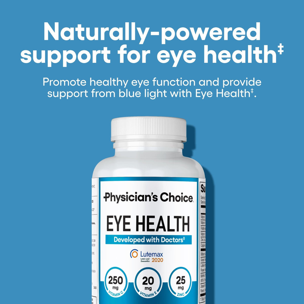Physician's Choice Eye Health - Lutein, Zeaxanthin & Bilberry Extract - Supports Eye Strain, Dry Eyes, and Vision Health - 2 Award-Winning Clinically Proven Eye Vitamin Ingredients - Carotenoid Blend - FENGGESTORE20