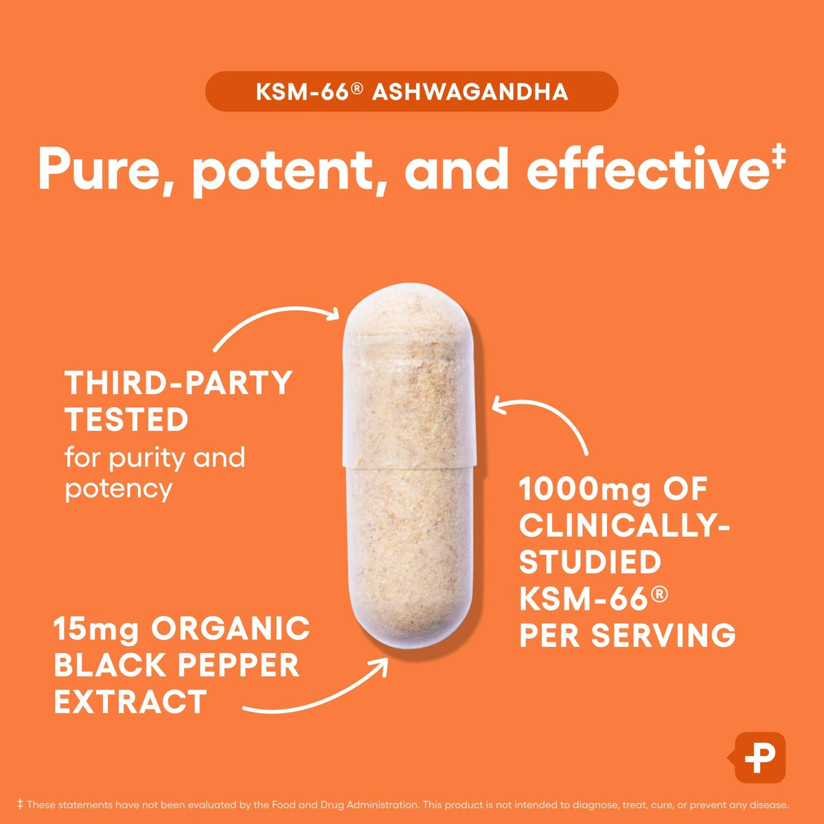 Physician's CHOICE KSM-66 Ashwagandha Root Powder Extract 1,000mg - Organic - with Black Pepper for Maximum Absorption - 5% Withanolides - FENGGESTORE20