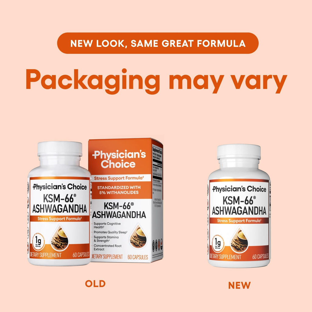 Physician's CHOICE KSM-66 Ashwagandha Root Powder Extract 1,000mg - Organic - with Black Pepper for Maximum Absorption - 5% Withanolides - FENGGESTORE20