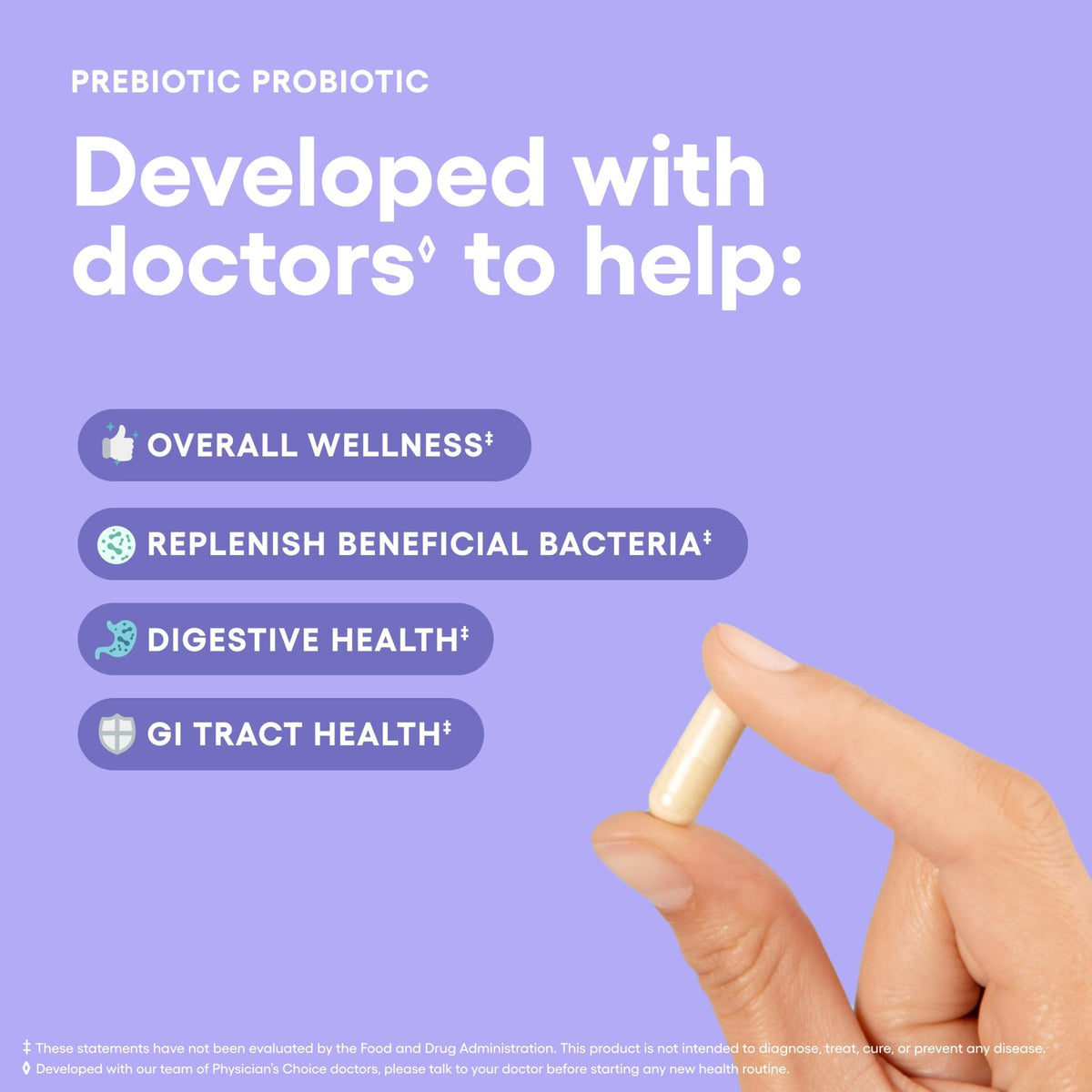 Physician's CHOICE Prebiotic-Probiotic - Multi-Strain Probiotics & Synergistic Prebiotics -Designed for Digestive Health, Supporting Gut Microbiome - FENGGESTORE20