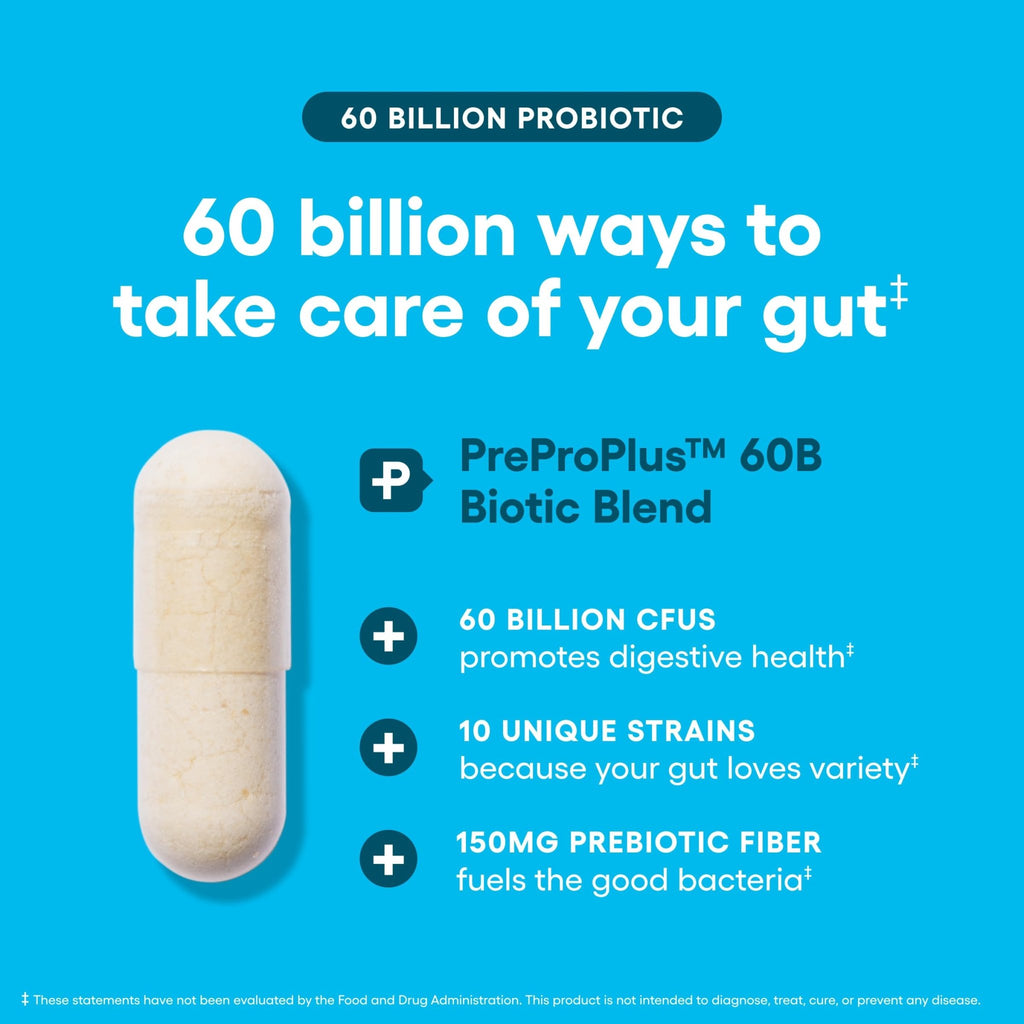 Physician's CHOICE Probiotics 60 Billion CFU - 10 Strains + Organic Prebiotics - Immune, Digestive & Gut Health - Supports Occasional Constipation, Diarrhea, Gas & Bloating - FENGGESTORE20