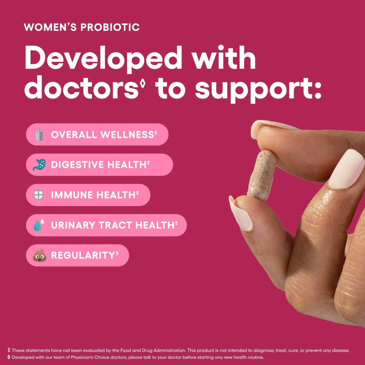 Physician's CHOICE Probiotics for Women - PH Balance, Digestive, UT, & Feminine Health - 50 Billion CFU - 6 Unique Strains for Her - Organic Prebiotics - FENGGESTORE20