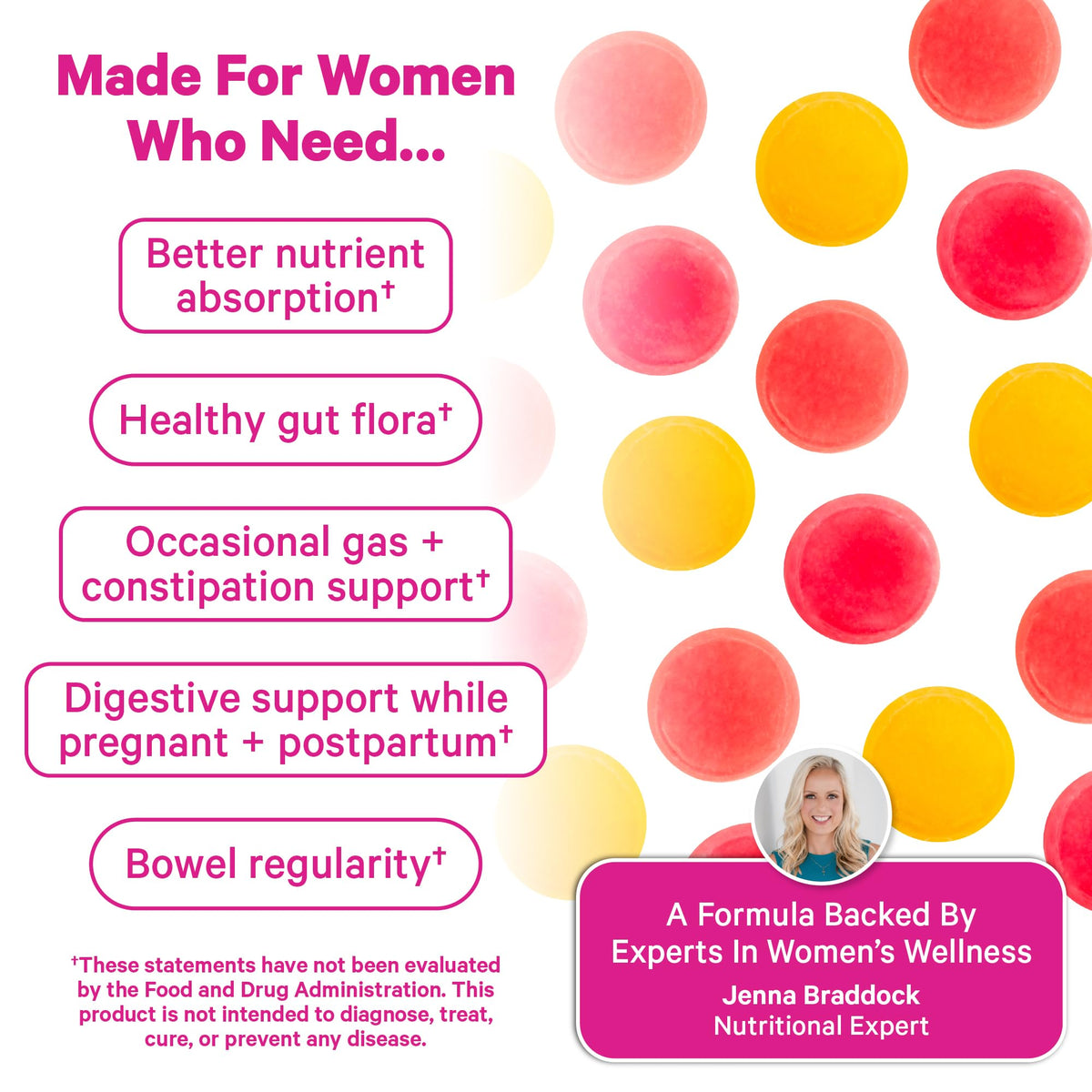 Pink Stork Prenatal Fiber Gummies for Women - 3g Prebiotic Inulin from Chicory Root - Natural Pregnancy & Postpartum Stool Softeners - FENGGESTORE20