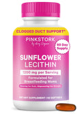 Pink Stork Sunflower Lecithin Supplement - 1200 mg for Clogged Milk Ducts - Breastfeeding Essentials for Postpartum Moms - FENGGESTORE20
