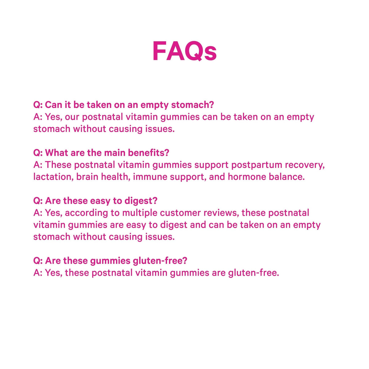 Pink Stork Total Postnatal Vitamin Gummies - Multivitamin for Postpartum Recovery and Lactation Support - Folic Acid, B6, and Vitamin C - FENGGESTORE20
