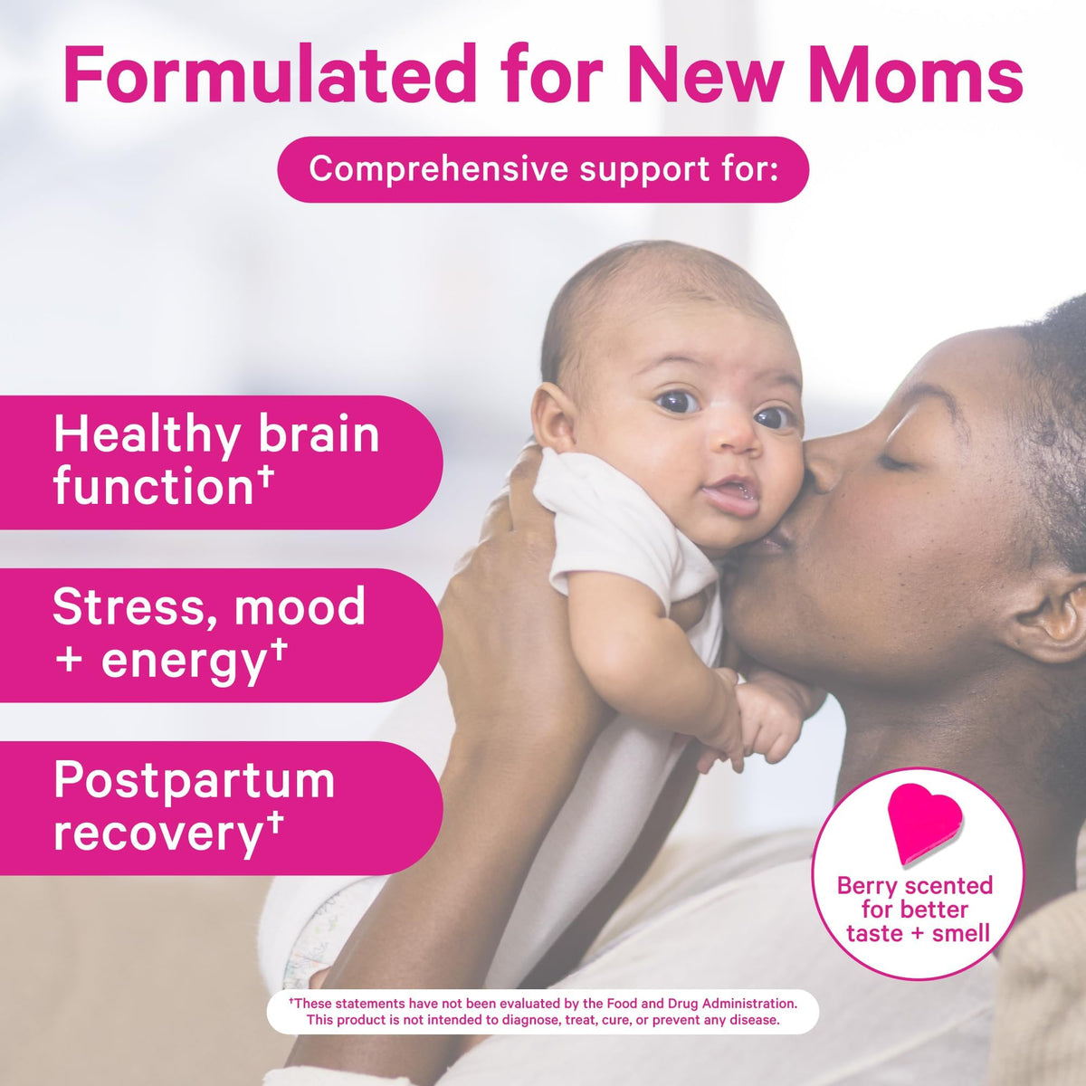 Pink Stork Total Postnatal Vitamins for Women | Vegan DHA, Iron, Folate, B12 | Postpartum Recovery Essentials | Lactation Support for Breastfeeding Moms - FENGGESTORE20