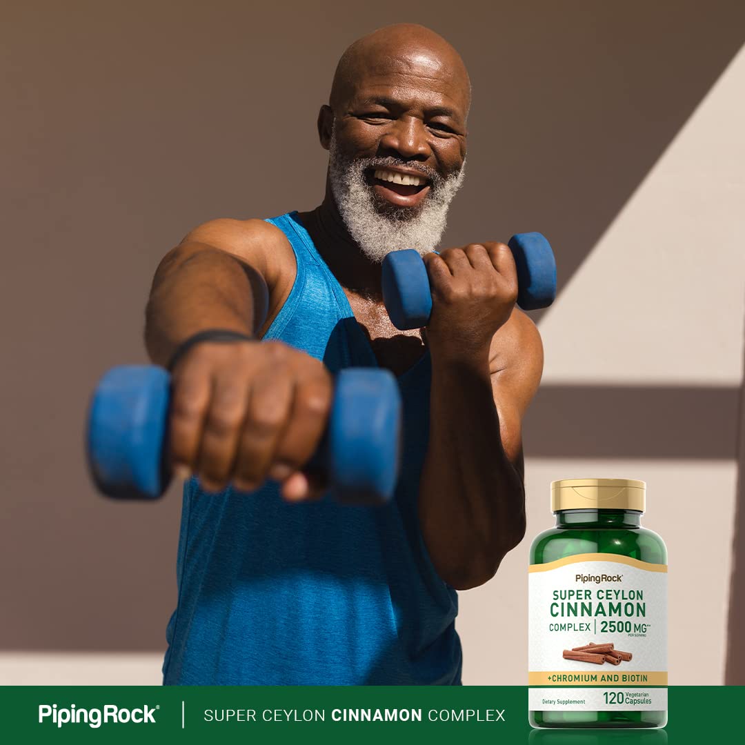 Piping Rock Ceylon Cinnamon Capsules | 120 Pills | Complex Supplement with Chromium and Biotin | Vegetarian, Non-GMO, Gluten Free - FENGGESTORE20