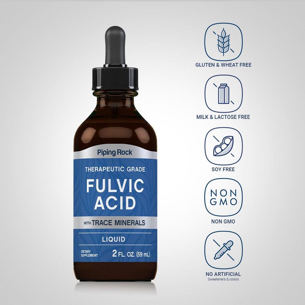 Piping Rock Liquid Fulvic Acid Drops | 2 fl oz | with Trace Minerals | Ionic Supplement | Vegetarian, Non-GMO & Gluten Free - FENGGESTORE20
