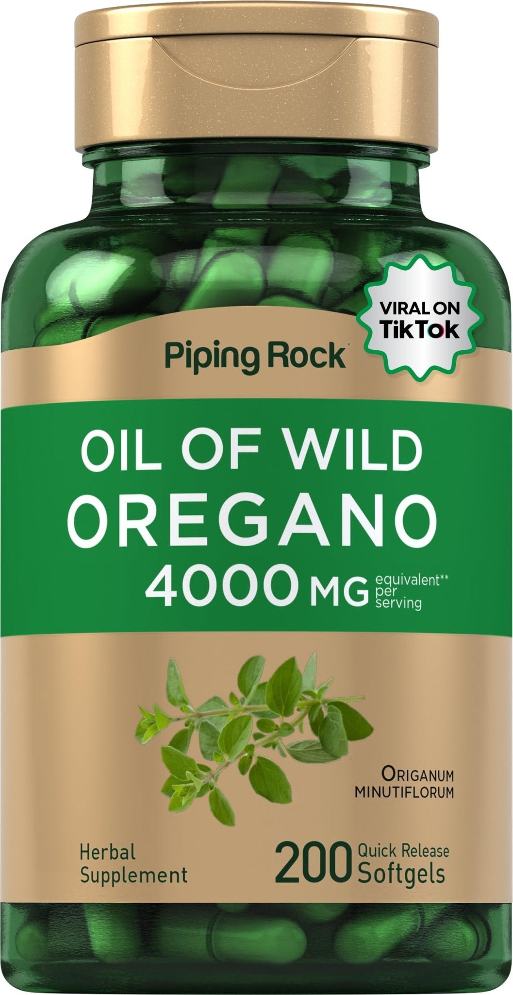 Piping Rock Oregano Oil Softgel Capsules | 200 Pills | Herbal Extract Supplement | Wild Harvested | Non-GMO, Gluten Free - FENGGESTORE20