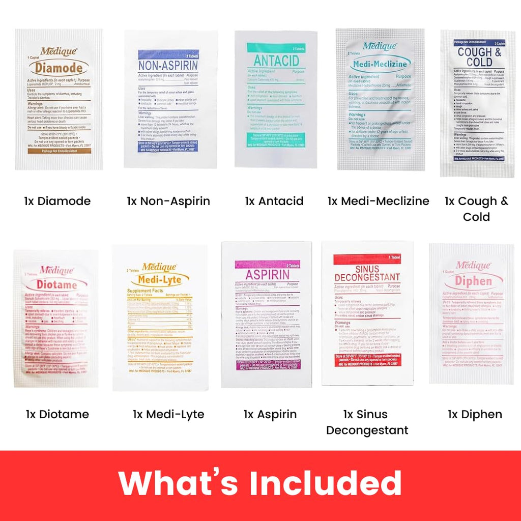 Pocket RX Mini Travel Medicine Kit – TSA-Approved First Aid Pouch with 10 Essential OTC Medications for Headache, Pain, Allergy, Upset Stomach & More – Compact, USA Made (17 Tablets) - FENGGESTORE20