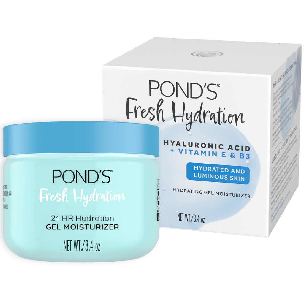 POND’S Fresh Hydration Gel Moisturizer – 24 HR Hydration with Vitamin E, Hyaluronic Acid & Vitamin B3 – Alcohol & Oil - FENGGESTORE20