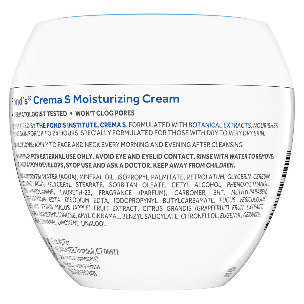 Pond's Nourishing Moisturizing Cream, Crema S, Fragrance Free, Ivory, 14.1 Oz - FENGGESTORE20