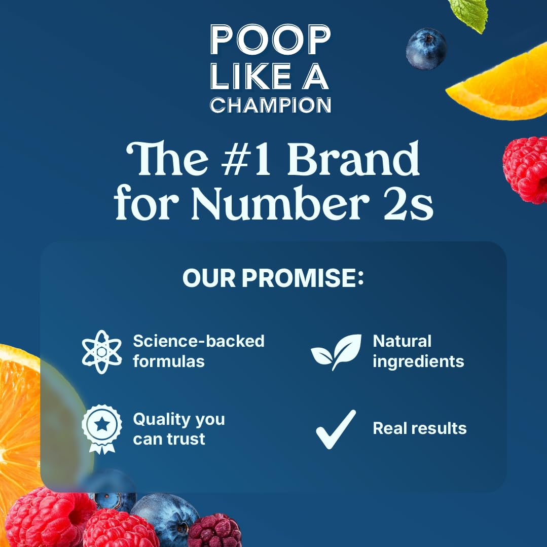 Poop Like a Champion Fiber Gummies – 5g Fiber per Serving, Non-GMO, Vegan, Digestive Support, 60 Pieces per Bottle - FENGGESTORE20