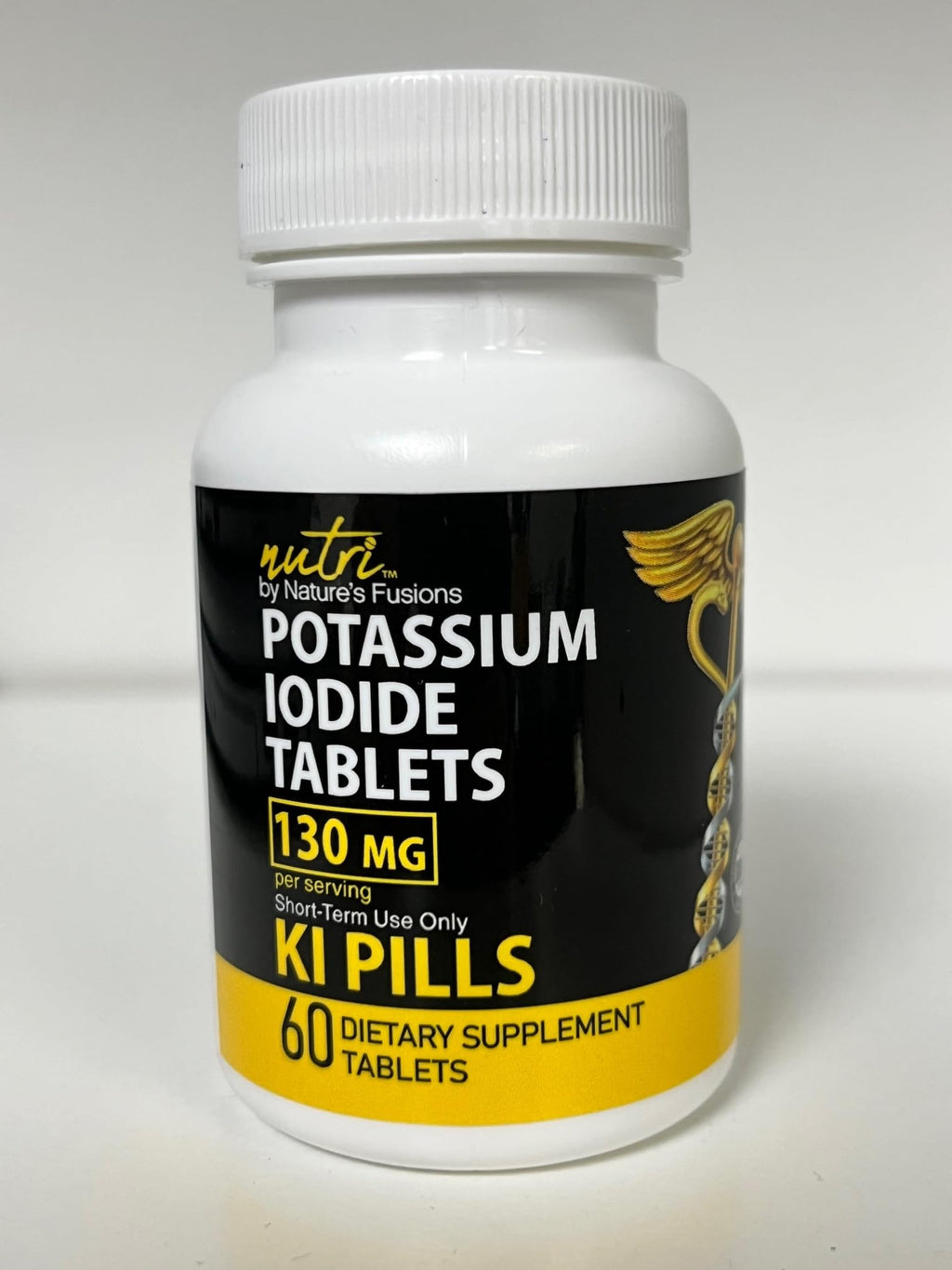 Potassium Iodide Tablets 130 mg - (60 Tablets) 10 Year Shelf-Life EXP 2034 to 2035 - Ki Pills - Yoduro de potasio - Nutri Supplements - 3rd Party Tested - FENGGESTORE20