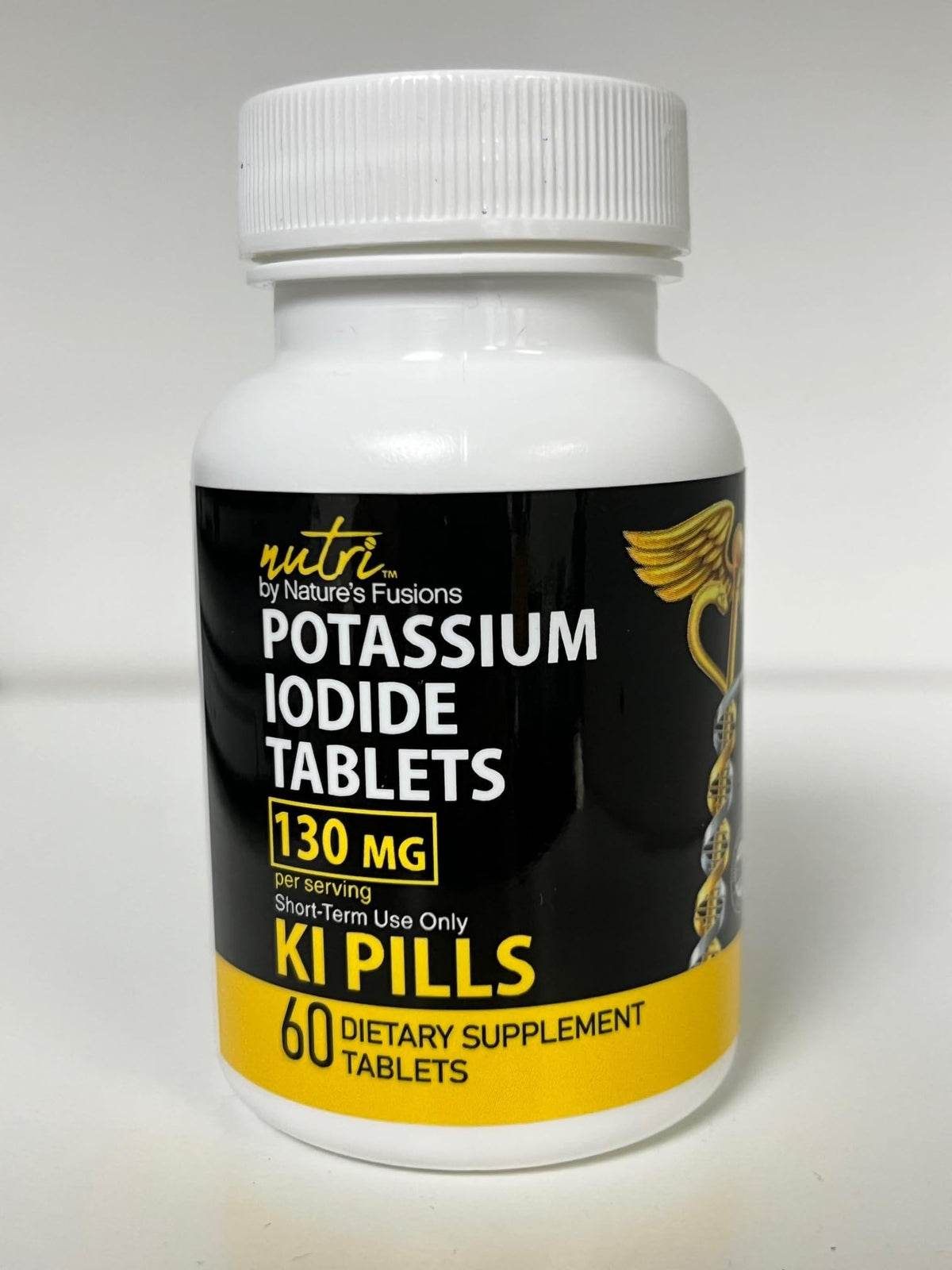Potassium Iodide Tablets 130 mg - (60 Tablets) 10 Year Shelf-Life EXP 2034 to 2035 - Ki Pills - Yoduro de potasio - Nutri Supplements - 3rd Party Tested - FENGGESTORE20