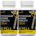 Potassium Iodide Tablets 130 mg (Pack of 2) - (120 Tablets) 10 Year Shelf-Life EXP 2034 to 2035 - Ki Pills - Yoduro de potasio - Nutri Supplements - FENGGESTORE20