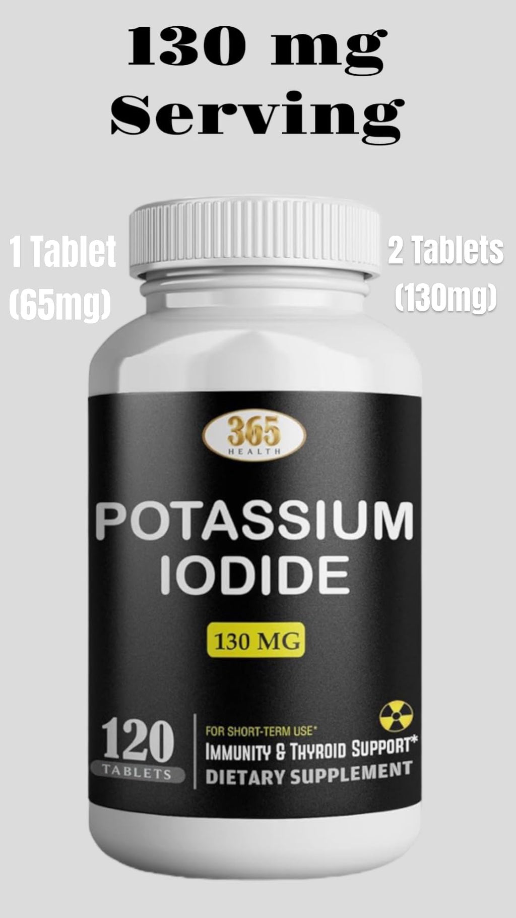 Potassium Iodide130 mg - KI Tablets- Potassium130 mg - USA Made Potassium Iodine Pills YODO Naciente - FENGGESTORE20