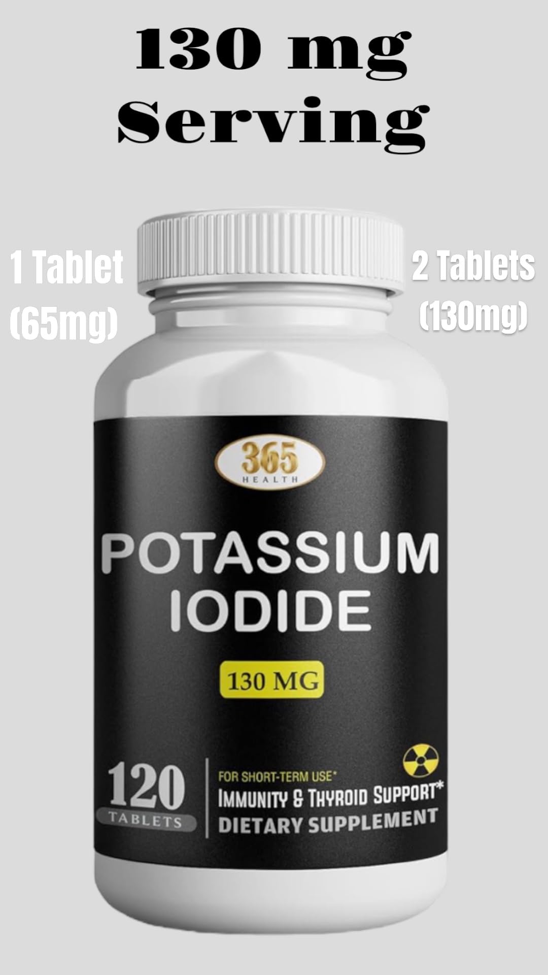 Potassium Iodide130 mg - KI Tablets- Potassium130 mg - USA Made Potassium Iodine Pills YODO Naciente - FENGGESTORE20