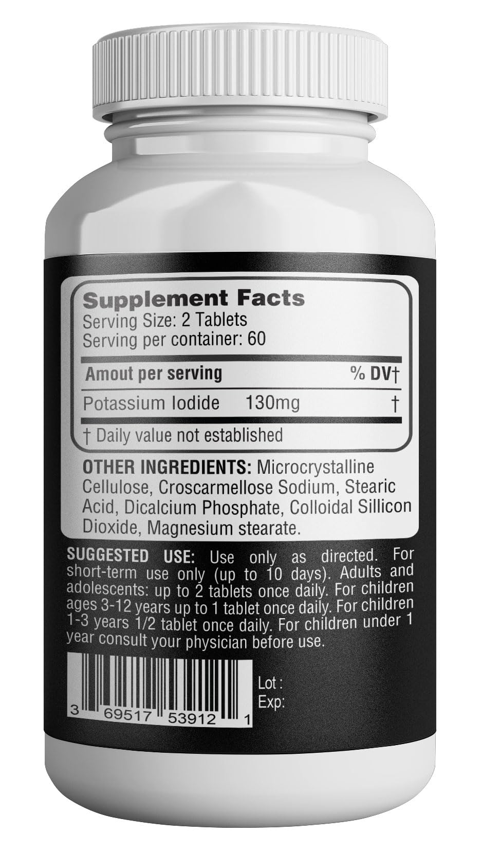 Potassium Iodide130 mg - KI Tablets- Potassium130 mg - USA Made Potassium Iodine Pills YODO Naciente - FENGGESTORE20