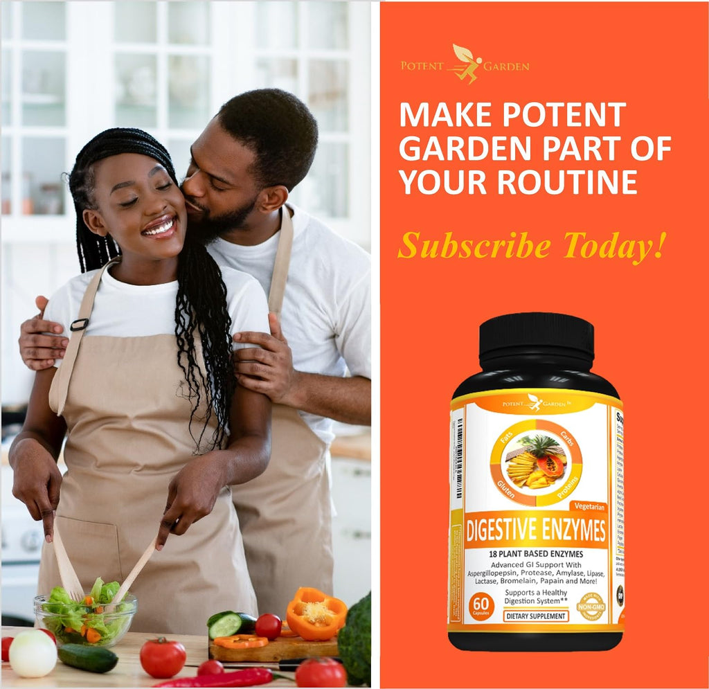 Potent Garden Digestive Enzymes -18 Plant Based Enzymes with amylase lipase bromelain Protease lactase & Other Enzymes - One Pre Meal Pill Supports Healthy - FENGGESTORE20
