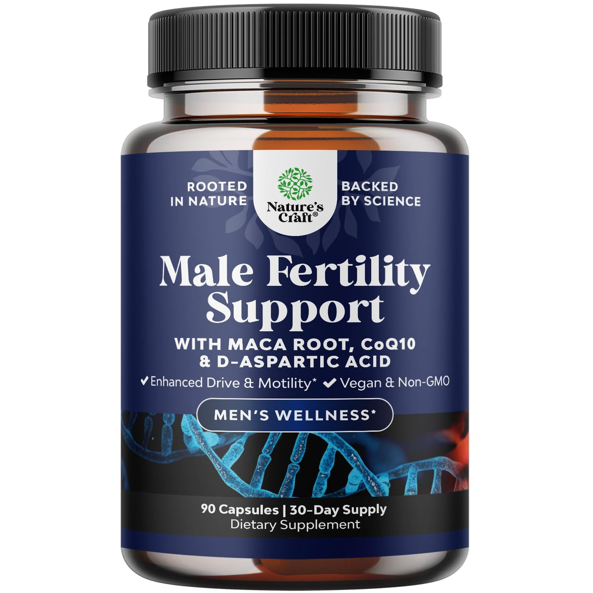 Pre Conception Male Fertility Supplement - Semen Volume Booster with CoQ10, Maca Root, Methyl Folate & D-Aspartic Acid - Mens Fertility Supplement for Sperm Motility - Conception for Him - 90 Count - FENGGESTORE20