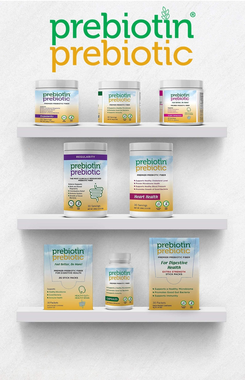 Prebiotin Prebiotic Fiber Supplement Powder 8.68 oz Supports Digestive Health High Fiber, Boosts Probiotics, Reduces Hunger All-Natural, Gluten-Free - FENGGESTORE20