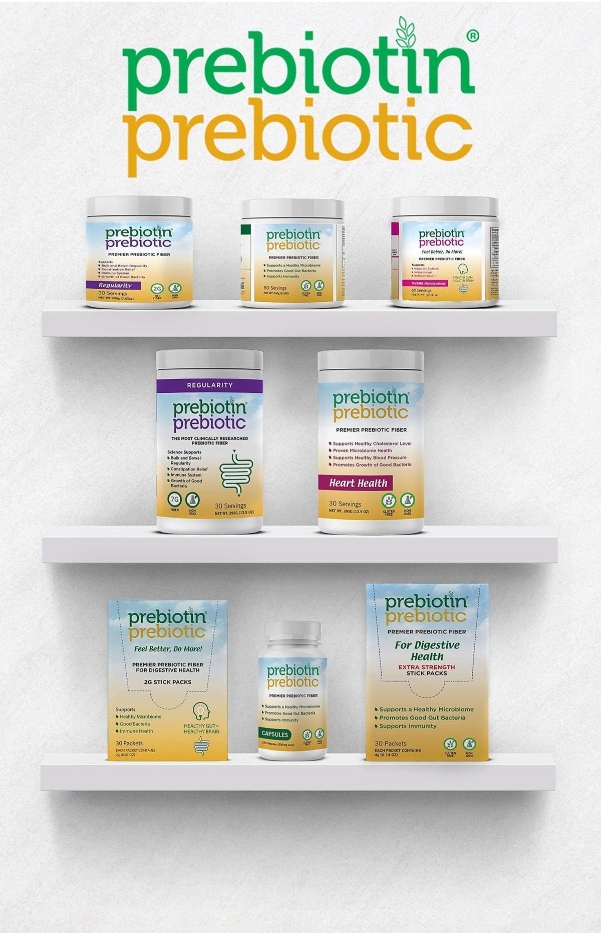 Prebiotin Prebiotic Fiber Supplement Powder 8.68 oz Supports Digestive Health High Fiber, Boosts Probiotics, Reduces Hunger All-Natural, Gluten-Free - FENGGESTORE20