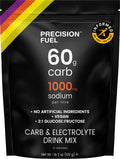 Precision Fuel PF60 Carb & Electrolyte Drink Mix Powder for Hydration & Energy - Endurance Sports Nutrition, Vegan, Hypotonic - 60g Carb, 1000mg Sodium per Litre - Mild Citrus Flavor, 1-Pack - FENGGESTORE20