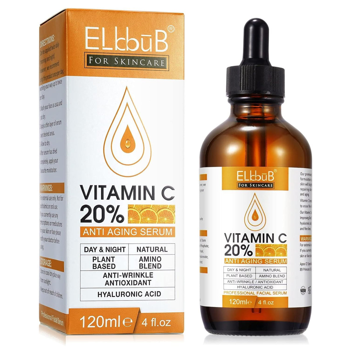 Premium 20% Vitamin C Serum For Face with Hyaluronic Acid, Retinol & Amino Acids - Boost Skin Collagen,Hydrate & Plump Skin, - FENGGESTORE20