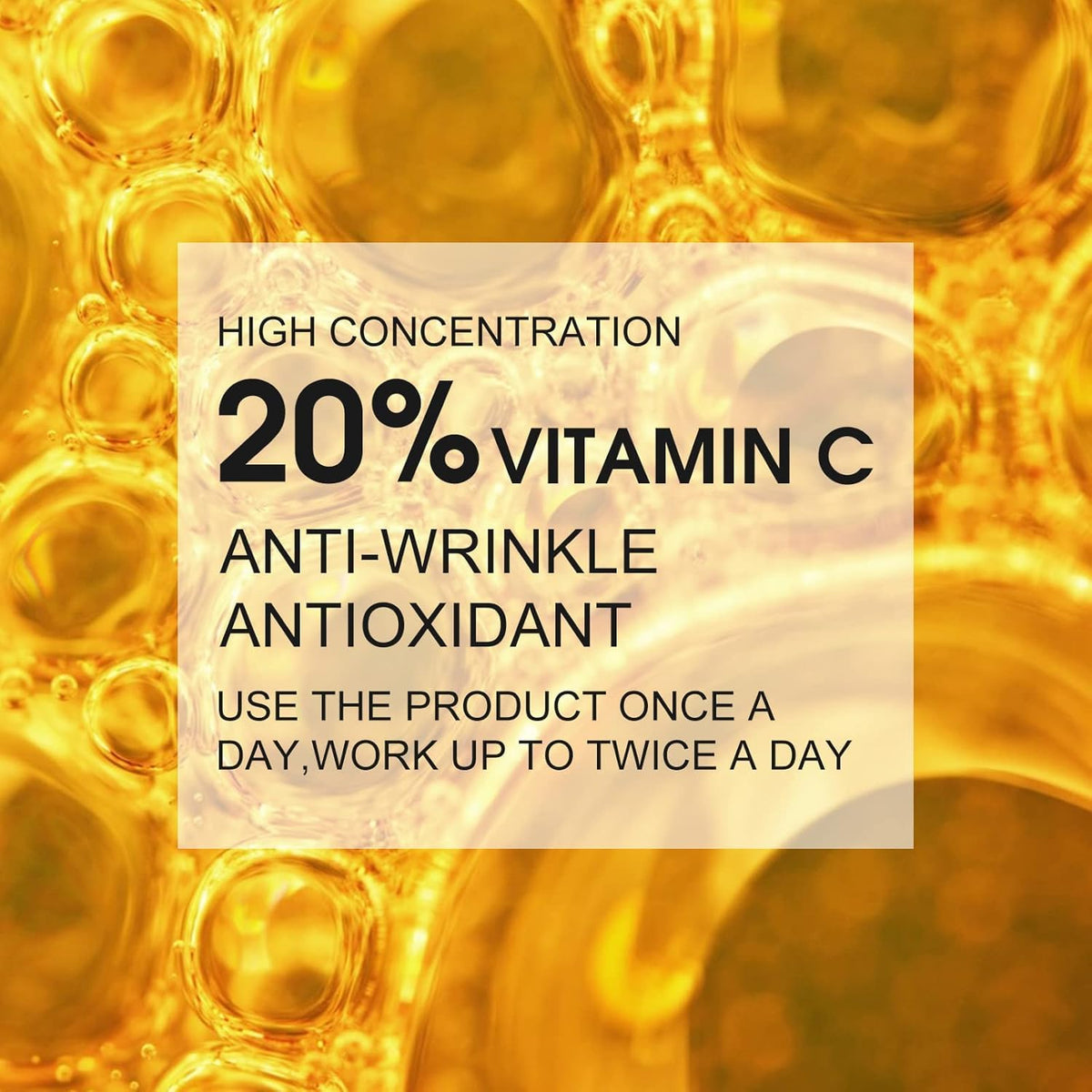 Premium 20% Vitamin C Serum For Face with Hyaluronic Acid, Retinol & Amino Acids - Boost Skin Collagen,Hydrate & Plump Skin, - FENGGESTORE20