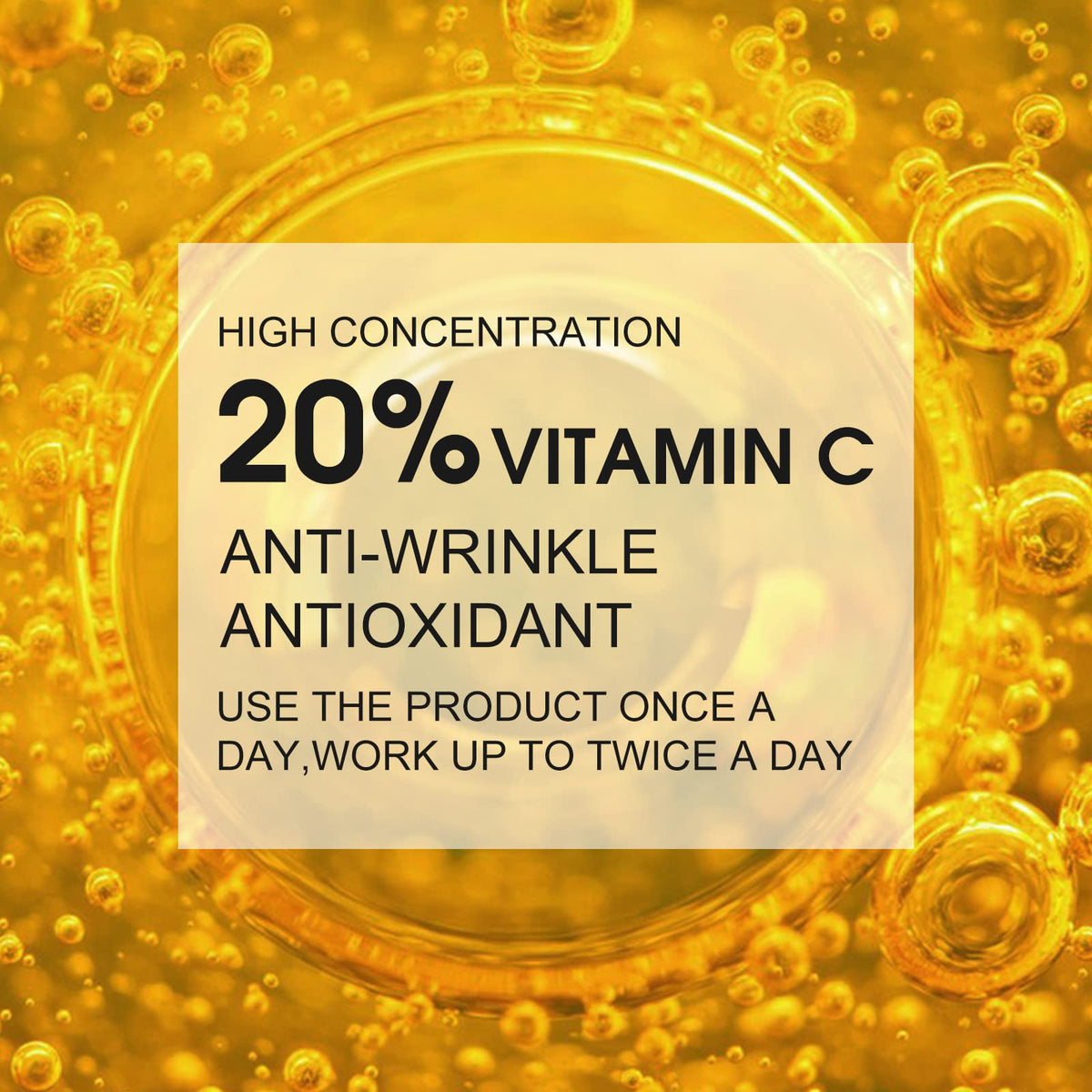 Premium 20% Vitamin C Serum For Face with Hyaluronic Acid, Retinol & Amino Acids - Boost Skin Collagen,Hydrate & Plump Skin, - FENGGESTORE20