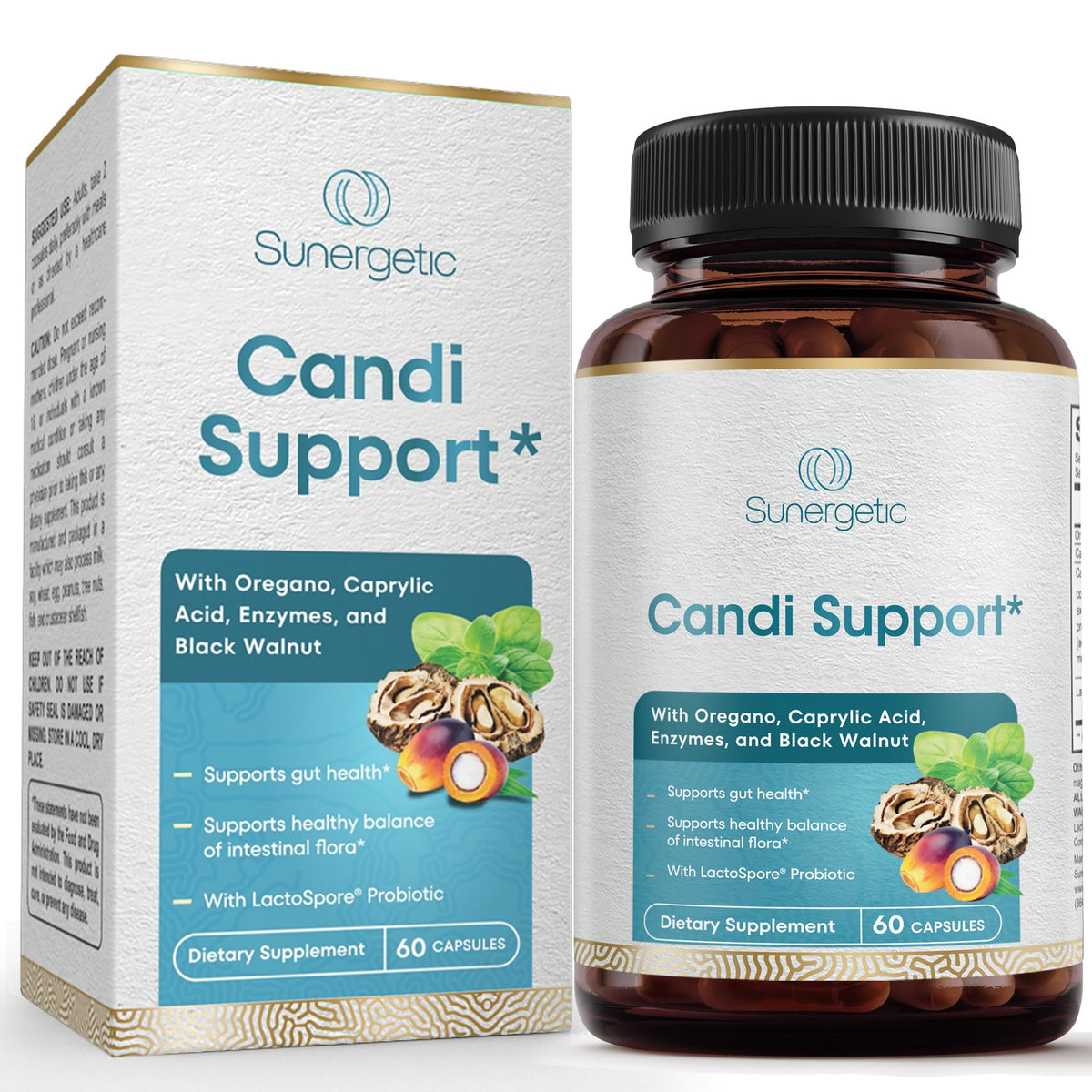 Premium Candida Cleanse Supplement – Candida Support Supplement with Oregano, Caprylic Acid, Black Walnut & Probiotics – Supports Gut Health, - FENGGESTORE20