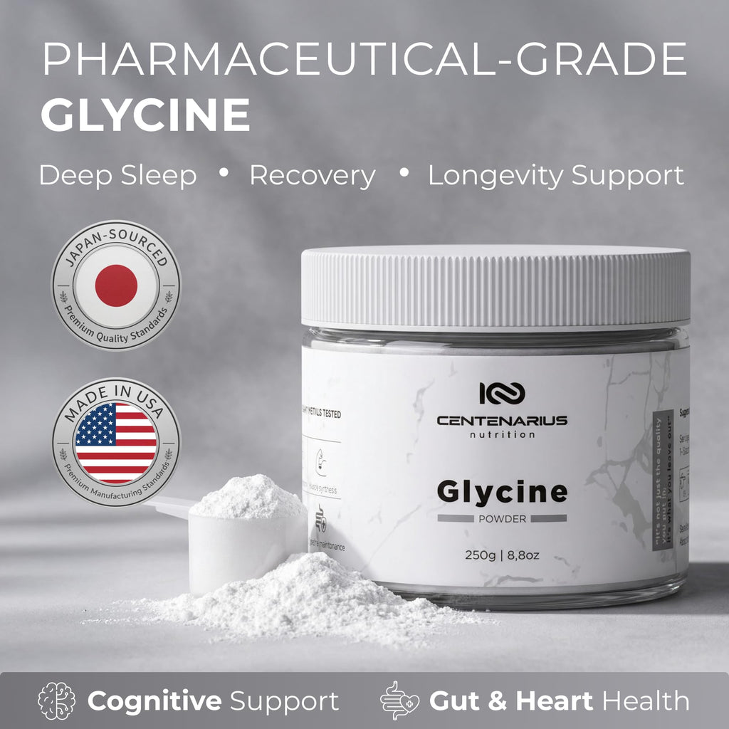 Premium Glycine Powder 250g | Amino Acids Supplement for Post Workout Muscle Recovery, Digestion, Sleep Aid + More - Vegan, Additive-Free - FENGGESTORE20