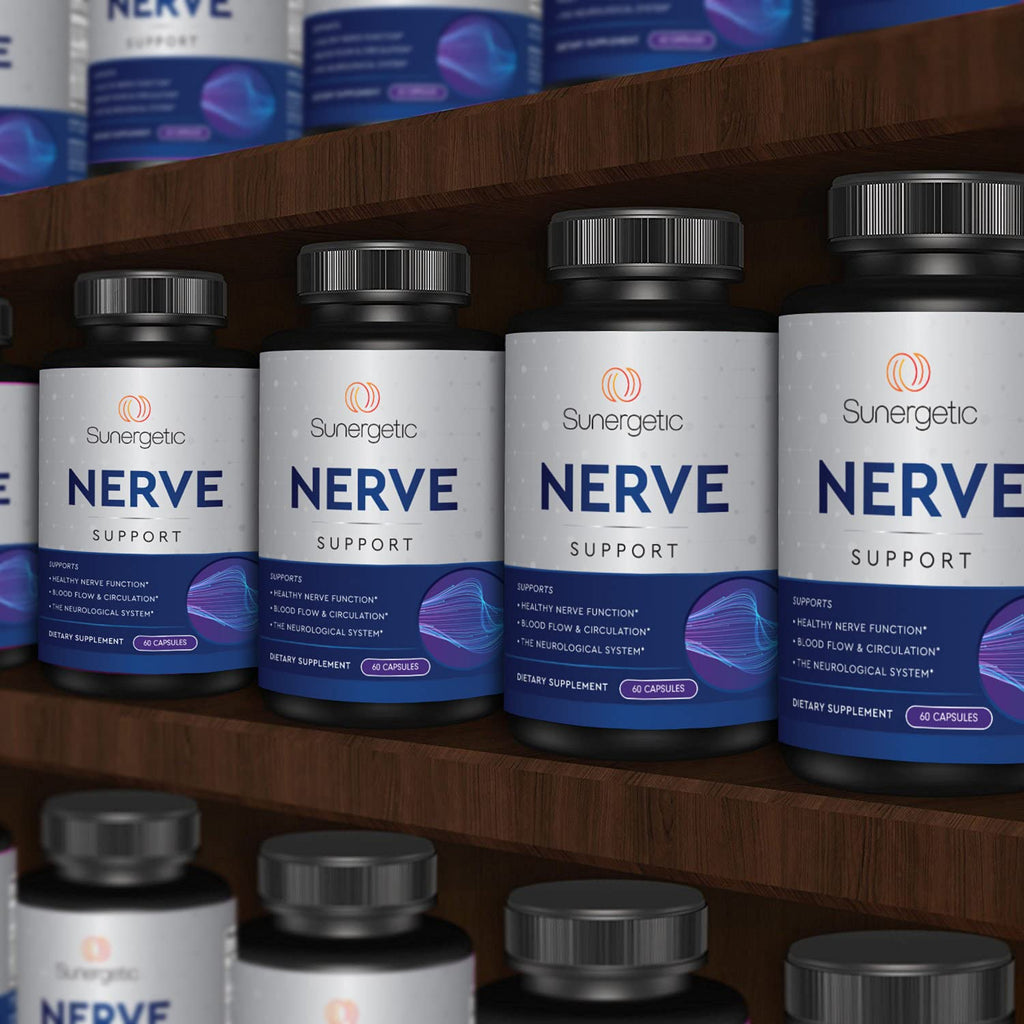 Premium Nerve Support Supplement – with Alpha Lipoic Acid (ALA) 600 mg, Acetyl-L-Carnitine (ALC) & Benfotiamine - Nerve Support Formula for Healthy Circulation, Feet, Hands & Toes - 60 Capsules - FENGGESTORE20