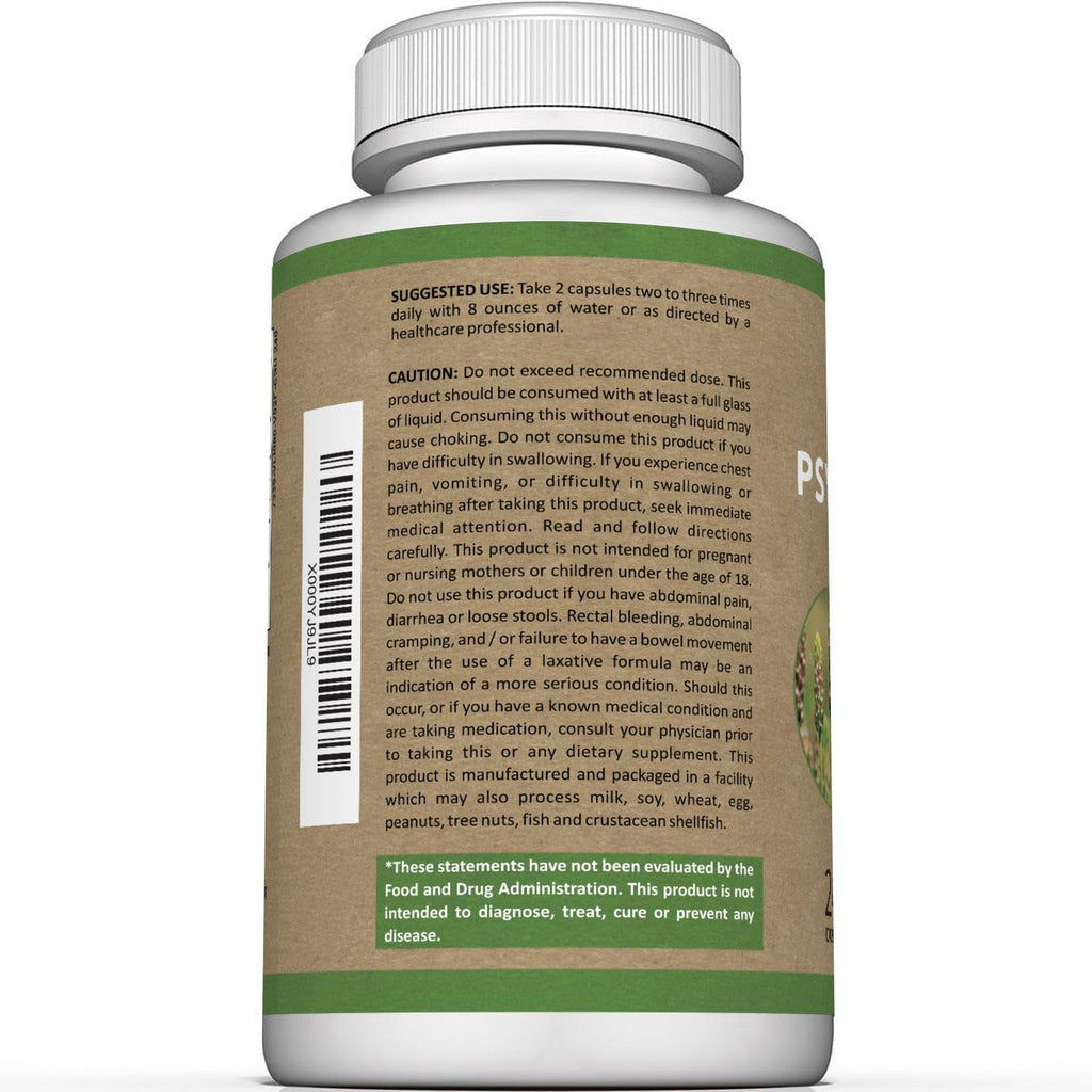 Premium Psyllium Husk Fiber Supplement 1450mg, 240 Capsules - FENGGESTORE20
