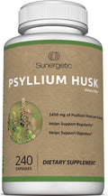 Premium Psyllium Husk Fiber Supplement 1450mg, 240 Capsules - FENGGESTORE20