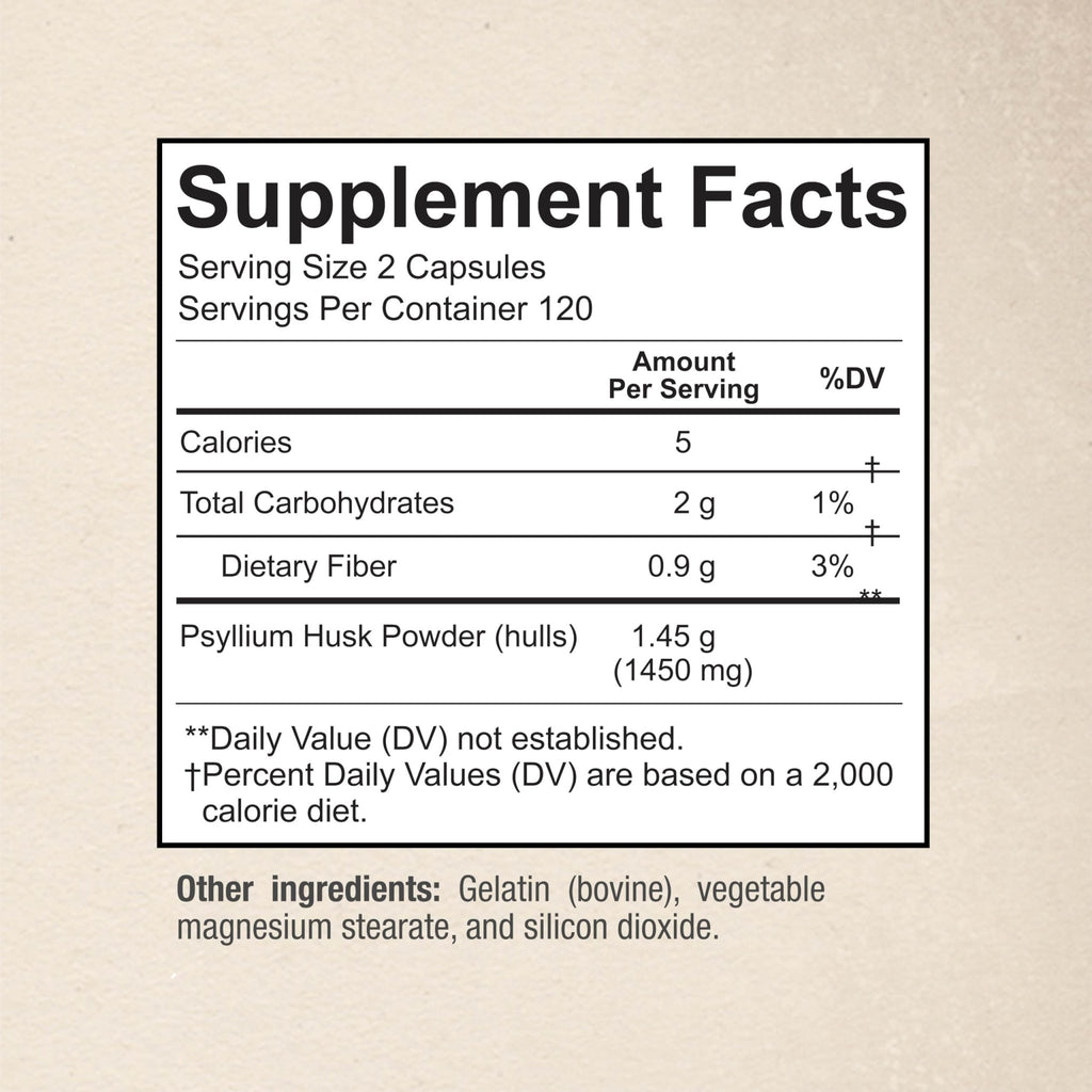 Premium Psyllium Husk Fiber Supplement 1450mg, 240 Capsules - FENGGESTORE20