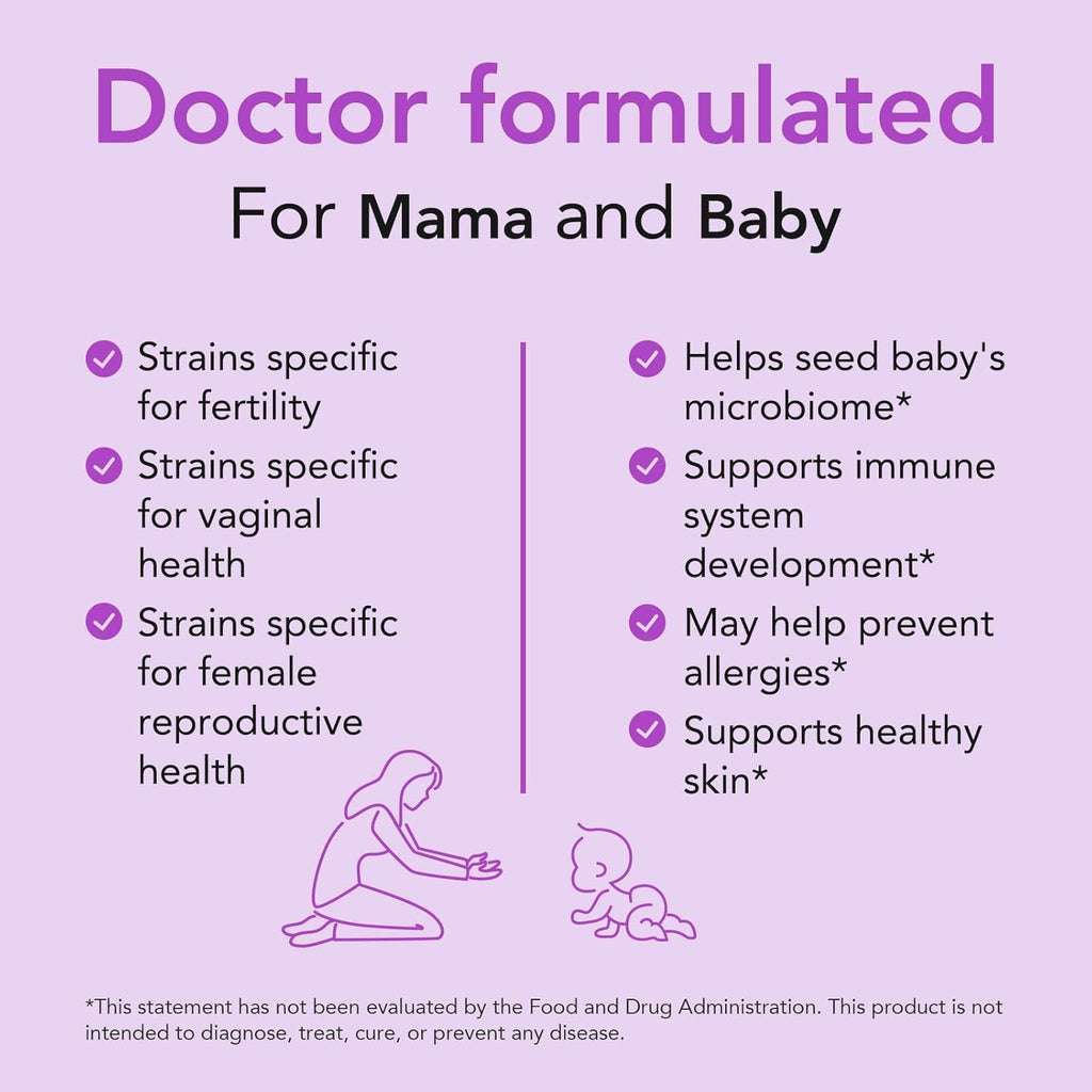 Premom Prenatal Prebiotics & Probiotics for Women, 30 Billion CFU, 18 Strains, Organic Prebiotic & Womens Probiotic, Vaginal, Gut, & Digestive Health + Immune Support Supplement - FENGGESTORE20